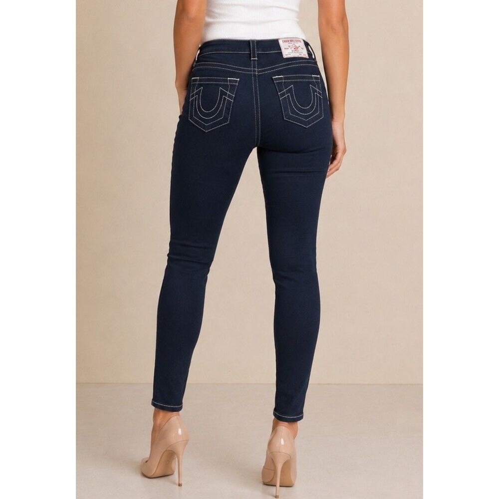 True Religion Jennie Curvy Mid Rise Super Skinny Women’s Size 28 Stretch Jeans